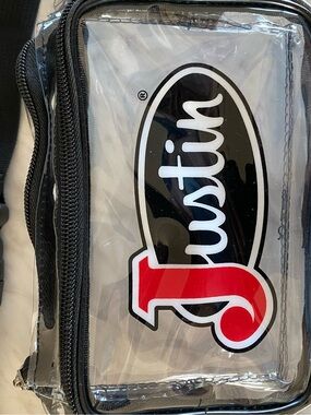 Clear Crossbody Bag in Black & Red